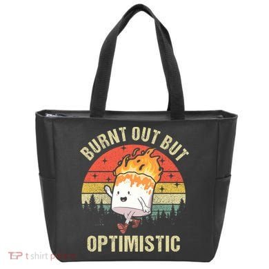 Burnt Out But Optimistic Funny Marshmallow For Camping Retro Tote Bag