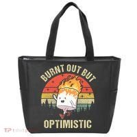 Burnt Out But Optimistic Funny Marshmallow For Camping Retro Tote Bag thumb 0