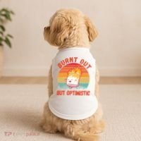 Burnt Out But Optimistic Funny Marshmallow Doggie Tank thumb 2