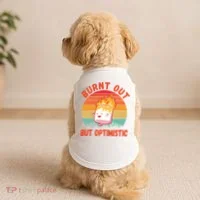 Burnt Out But Optimistic Funny Marshmallow Doggie Tank thumb 2