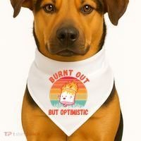Burnt Out But Optimistic Funny Marshmallow USA-Made Doggie Bandana thumb 1