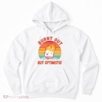 Burnt Out But Optimistic Funny Marshmallow Hoodie thumb 0