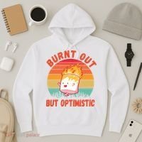 Burnt Out But Optimistic Funny Marshmallow Hoodie thumb 3