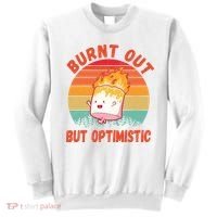 Burnt Out But Optimistic Funny Marshmallow Sweatshirt thumb 0