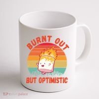 Burnt Out But Optimistic Funny Marshmallow Coffee Mug thumb 1