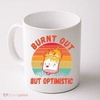 Burnt Out But Optimistic Funny Marshmallow Coffee Mug thumb 0