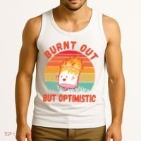 Burnt Out But Optimistic Funny Marshmallow Tank Top thumb 3