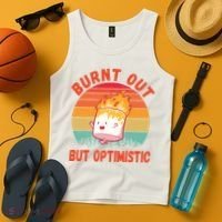 Burnt Out But Optimistic Funny Marshmallow Tank Top thumb 4