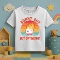 Burnt Out But Optimistic Funny Marshmallow Toddler T-Shirt thumb 3