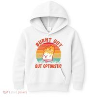 Burnt Out But Optimistic Funny Marshmallow Kids Hoodie thumb 0