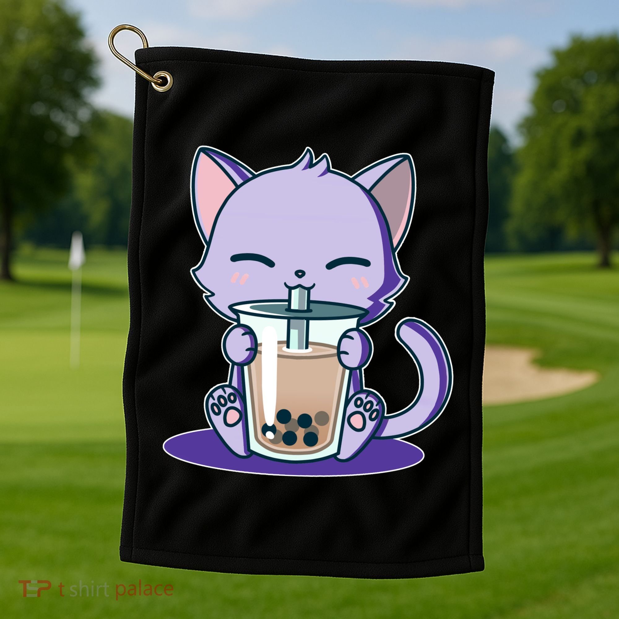 Boba Kitty Golf Towel