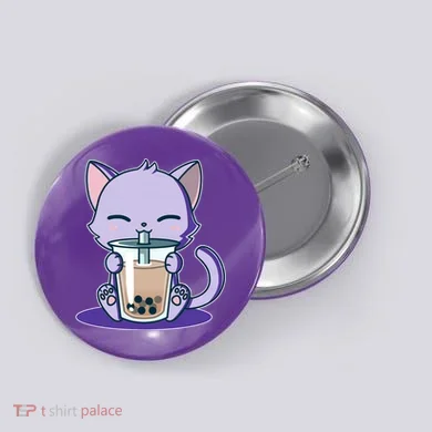 Boba Kitty Button