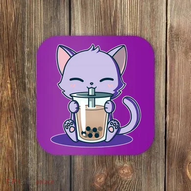 Boba Kitty Coaster