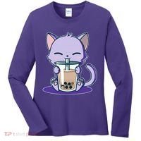 Boba Kitty Women's Long Sleeve Shirt thumb 0