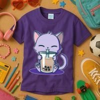 Boba Kitty Kids T-Shirt thumb 3