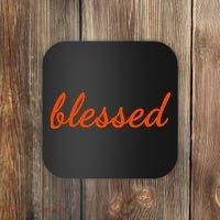 Blessed Orange Christian Coaster thumb 0