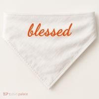 Blessed Orange Christian USA-Made Doggie Bandana thumb 0