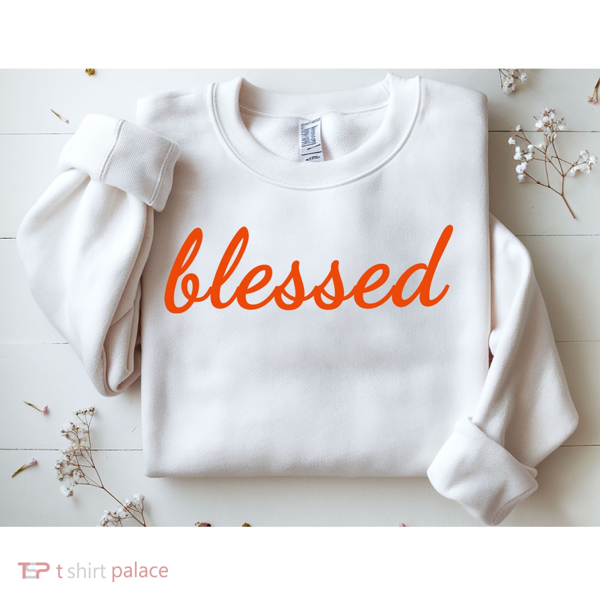 Blessed Orange Christian Sweatshirt