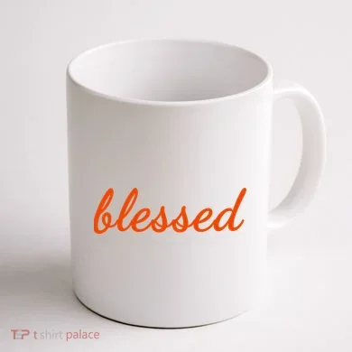 Blessed Orange Christian Coffee Mug back