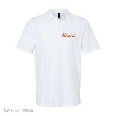 Blessed Orange Christian Polo