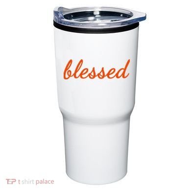 Blessed Orange Christian Tumbler