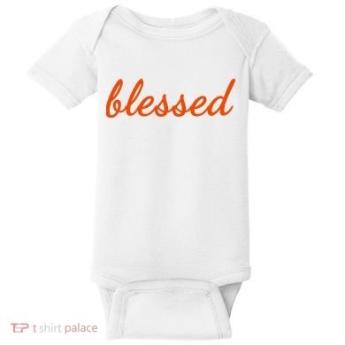 Blessed Orange Christian Baby Bodysuit