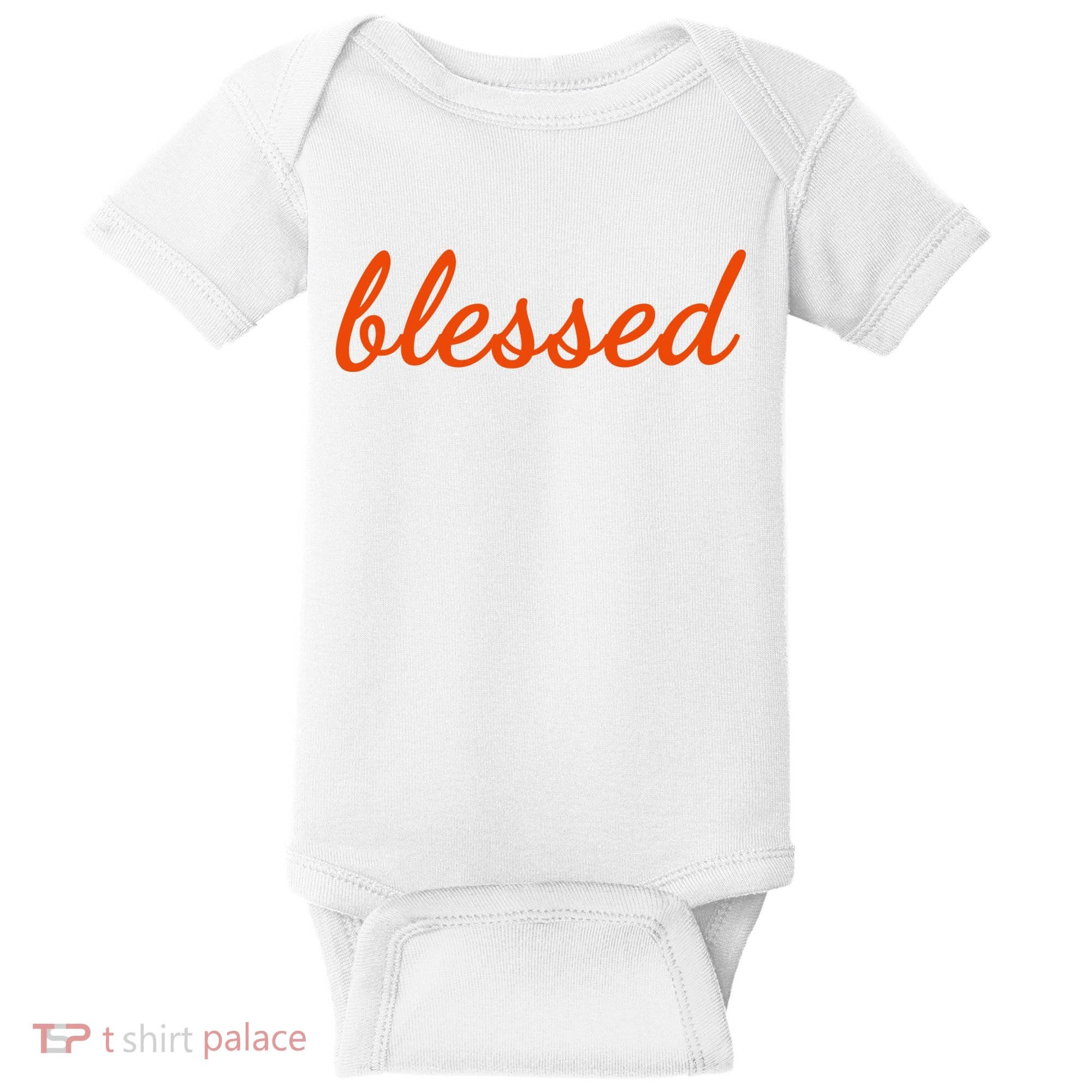 Blessed Orange Christian Baby Bodysuit