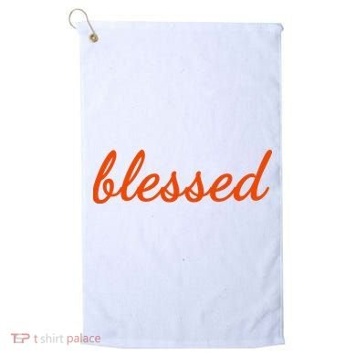 Blessed Orange Christian Golf Towel
