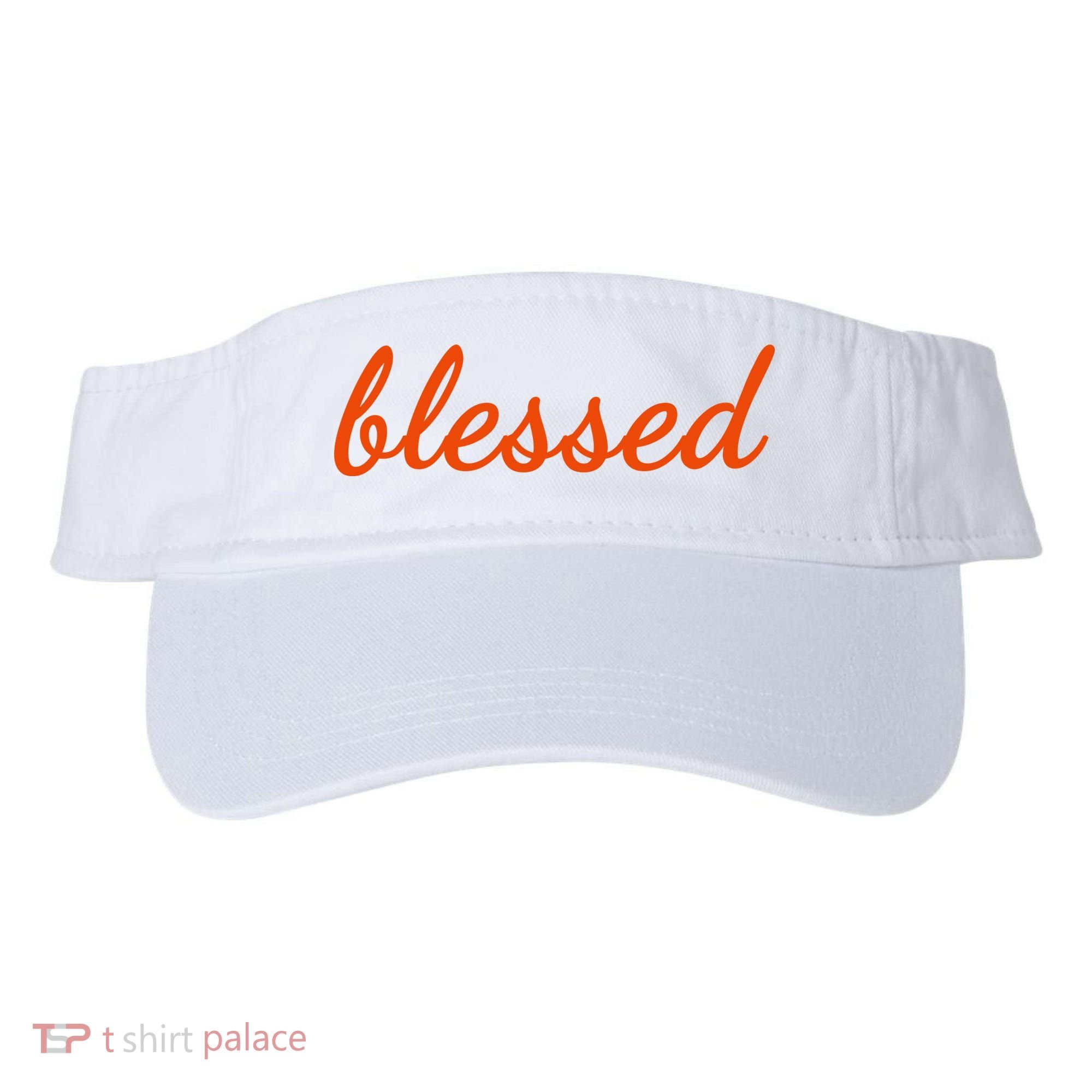 Blessed Orange Christian Visor