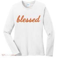 Blessed Orange Christian Women's Long Sleeve Shirt thumb 0