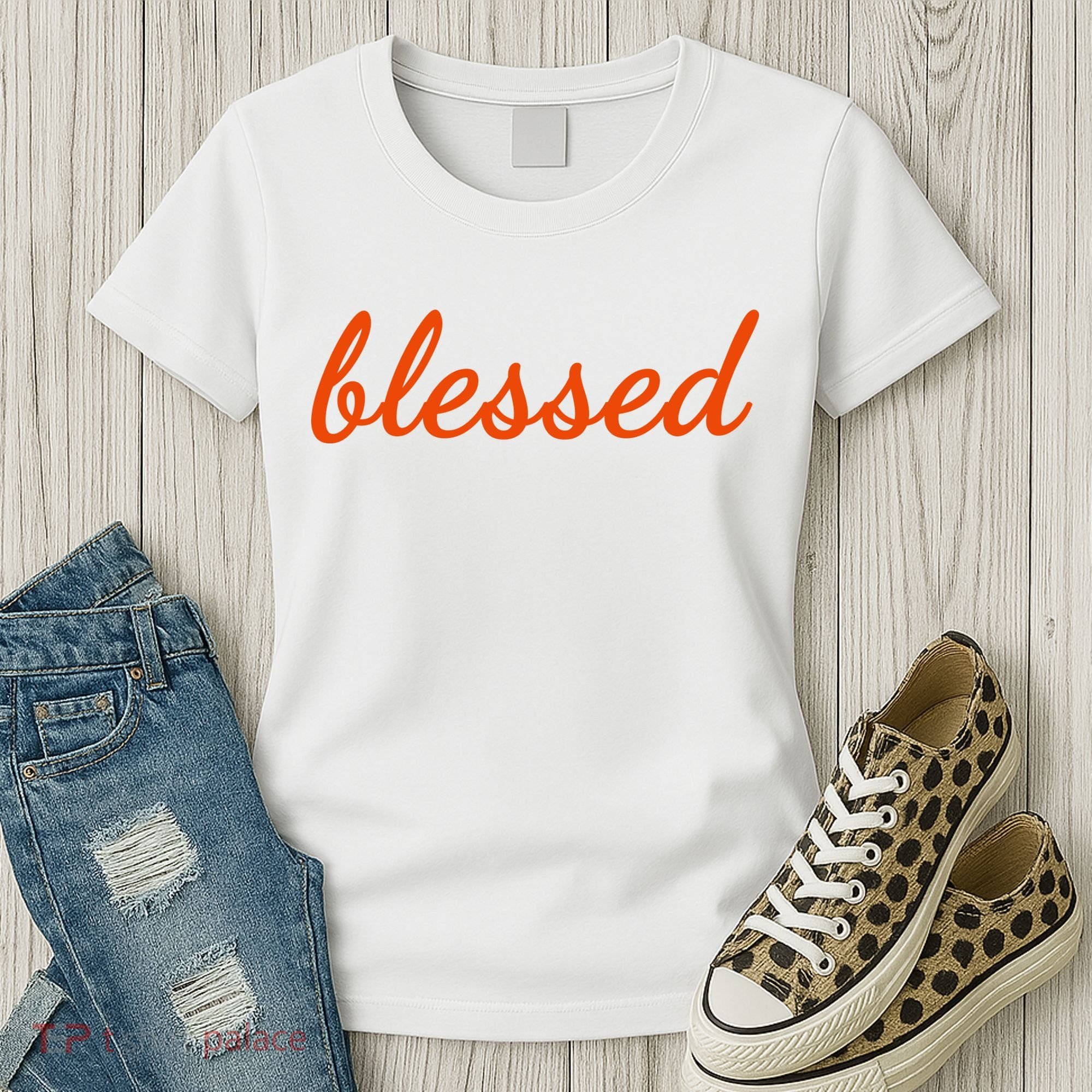 Blessed Orange Christian Women's T-Shirt
