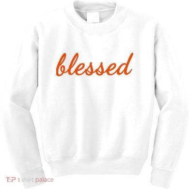 Blessed Orange Christian Kids Sweatshirt