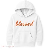 Blessed Orange Christian Kids Hoodie thumb 0