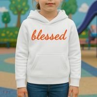 Blessed Orange Christian Kids Hoodie thumb 3