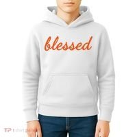 Blessed Orange Christian Kids Hoodie thumb 4