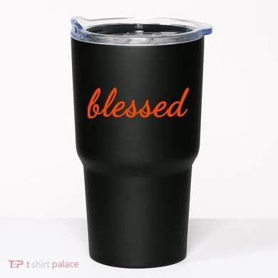 Blessed Orange Christian Tumbler