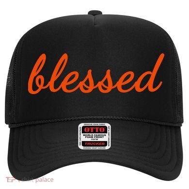 Blessed Orange Christian Hat