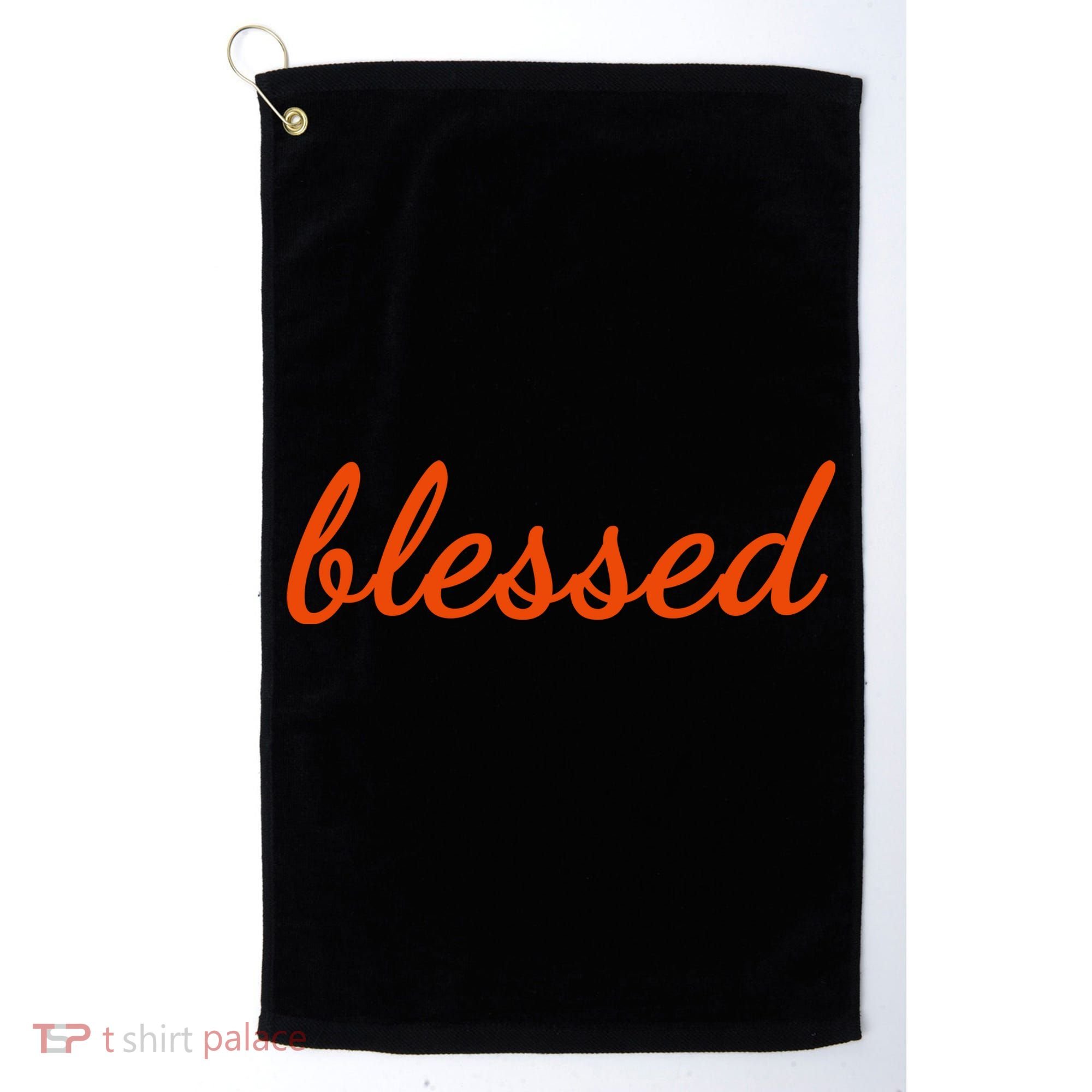 Blessed Orange Christian Golf Towel