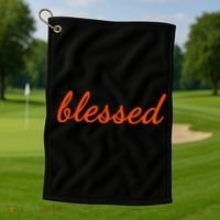 Blessed Orange Christian Golf Towel thumb 1