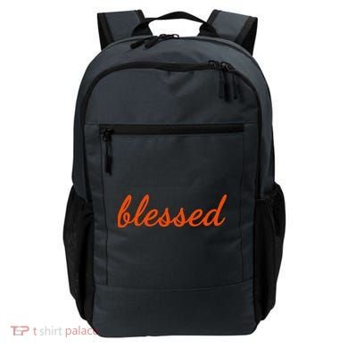 Blessed Orange Christian Backpack
