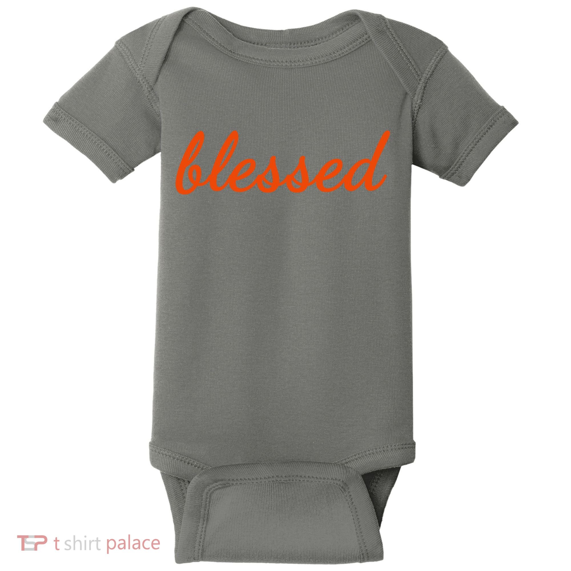 Blessed Orange Christian Baby Bodysuit