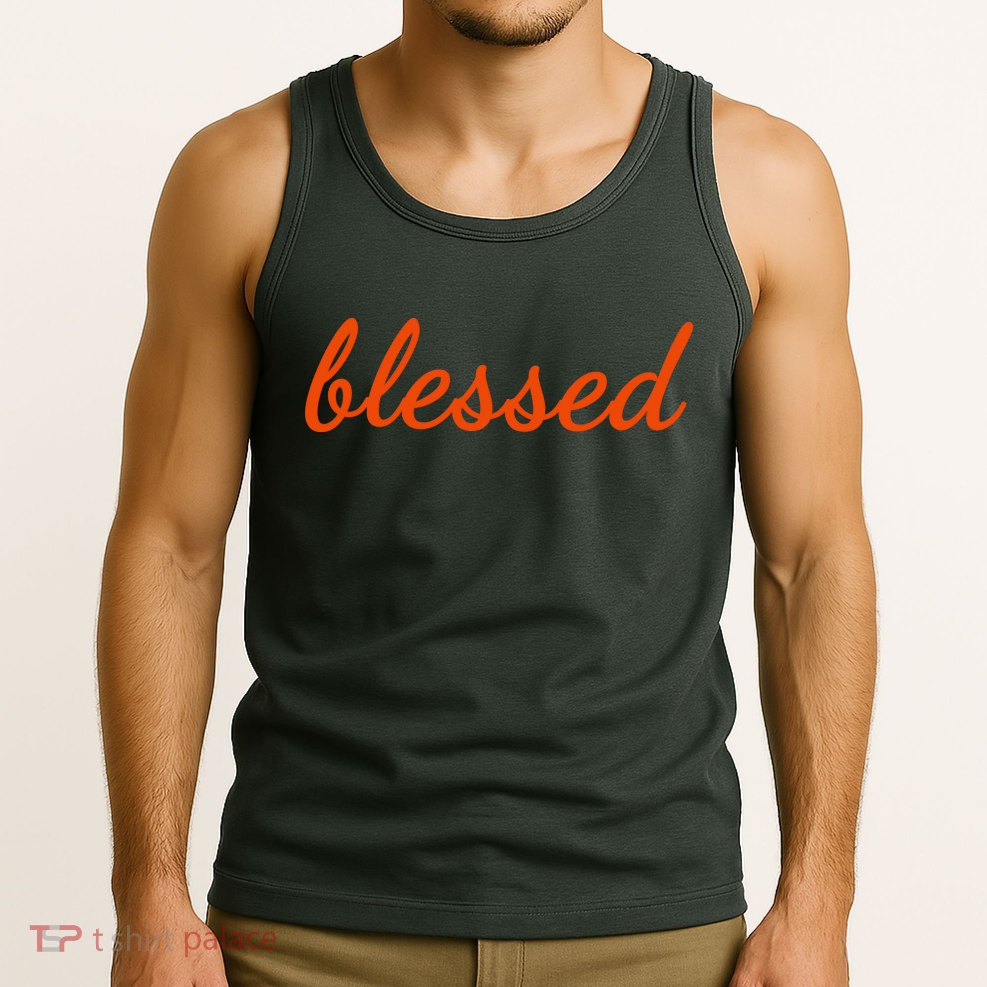 Blessed Orange Christian Tank Top