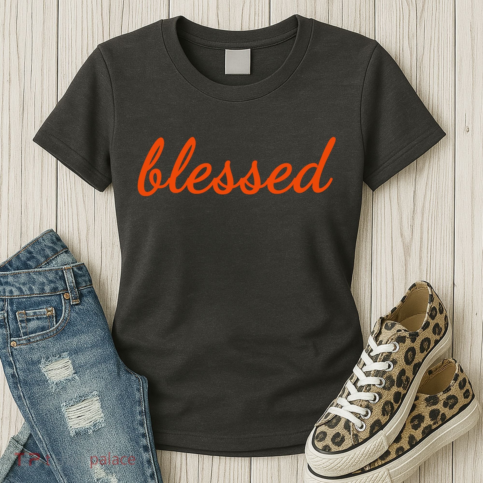 Blessed Orange Christian Women's T-Shirt
