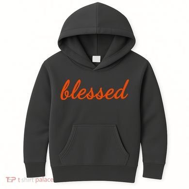 Blessed Orange Christian Kids Hoodie