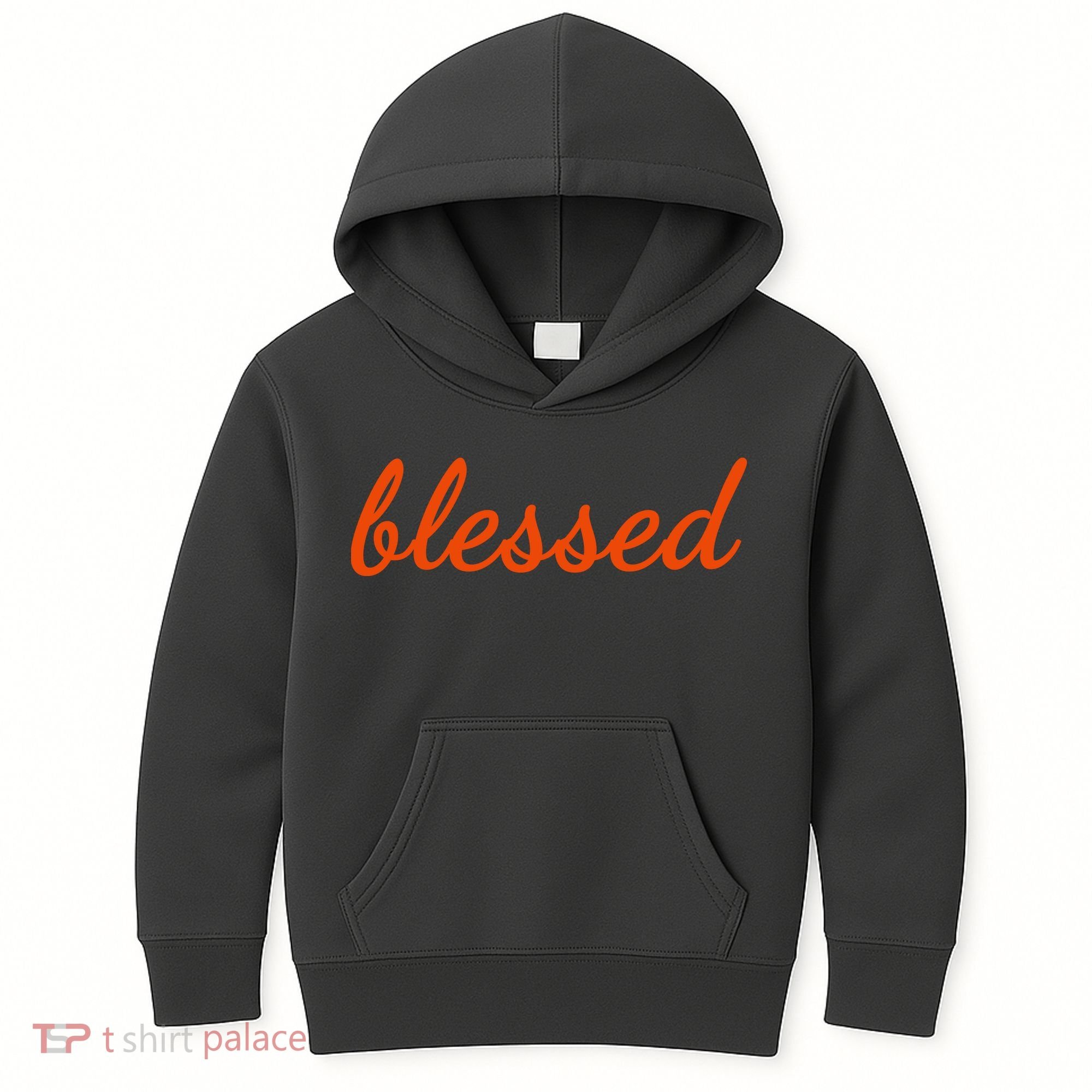 Blessed Orange Christian Kids Hoodie
