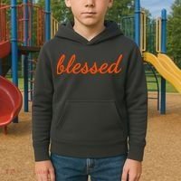 Blessed Orange Christian Kids Hoodie thumb 2