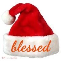 Blessed Orange Christian Santa Hat thumb 0