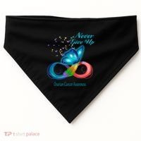 Butterfly Ovarian Cancer Awareness Gift USA-Made Doggie Bandana thumb 0