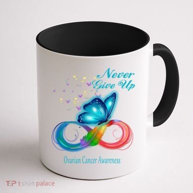 Butterfly Ovarian Cancer Awareness Gift Coffee Mug back
