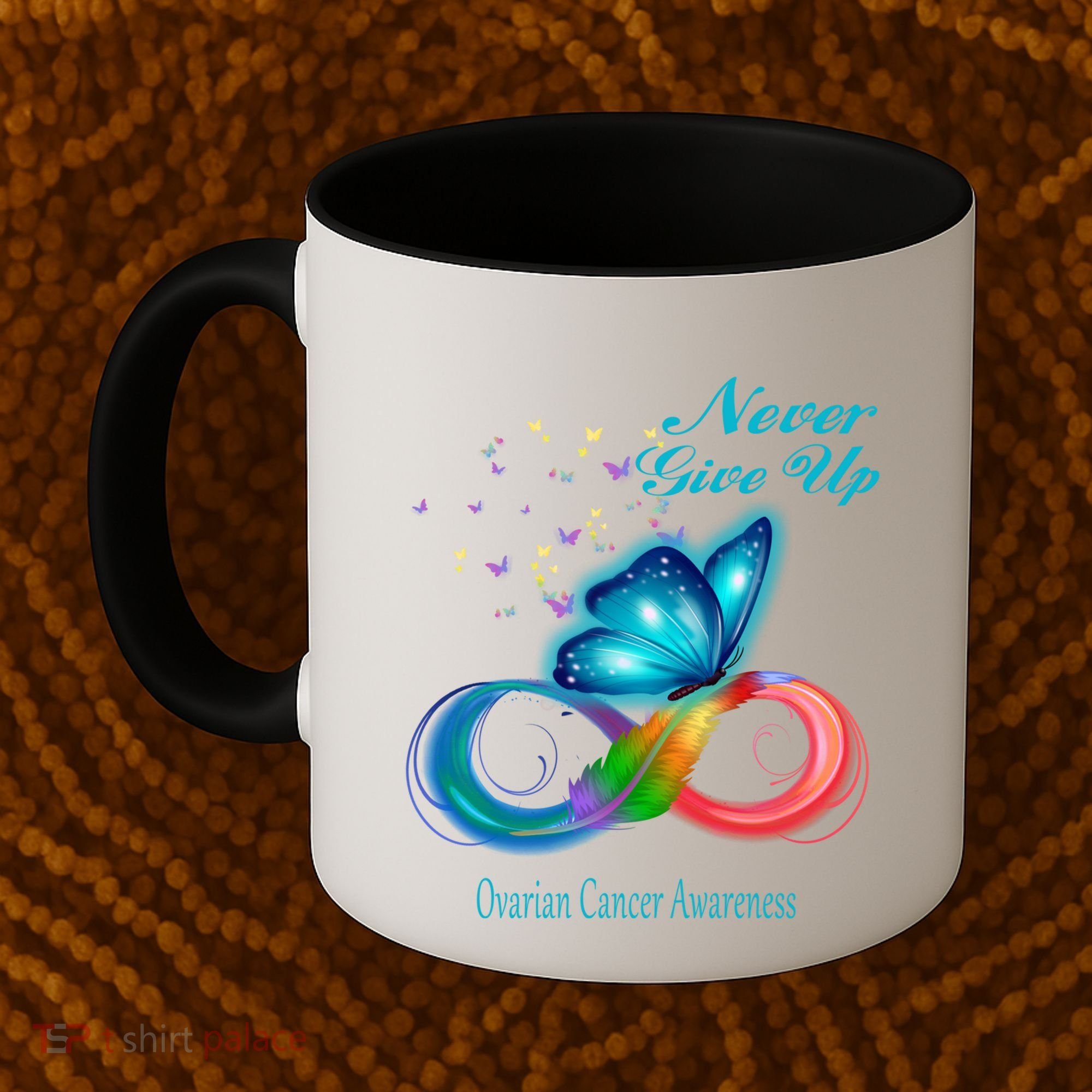 Butterfly Ovarian Cancer Awareness Gift Coffee Mug